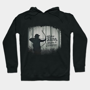 "Take Aim, Make It Count", retro Hoodie